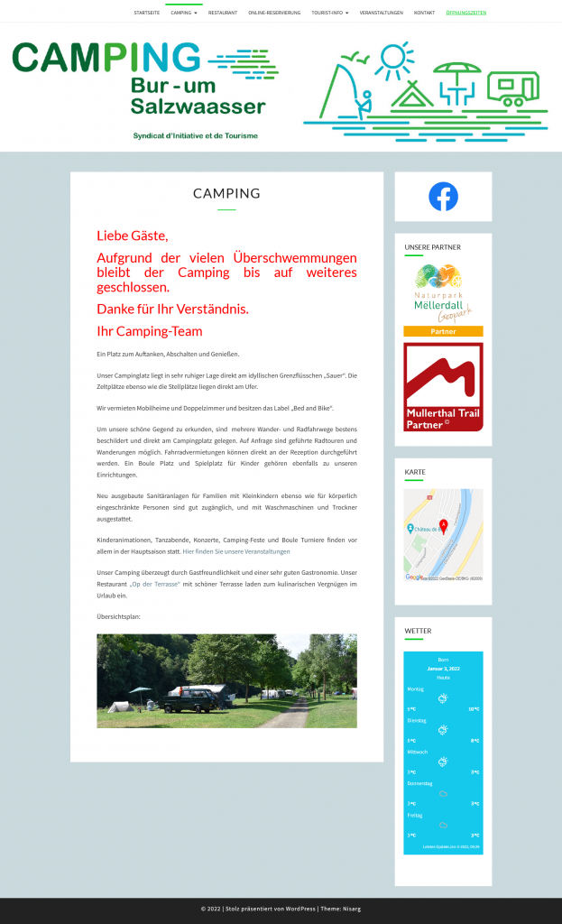 Chris Schoellen Webdesign - Camping Um Salzwaasser Website Screenshot